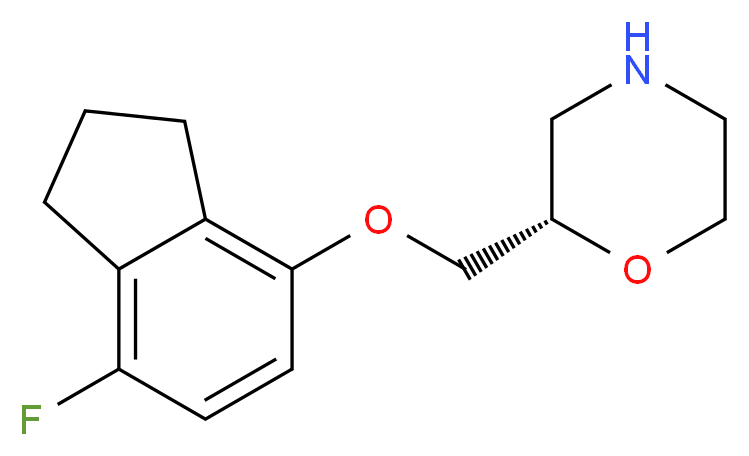 (2S)-2-{[(7-fluoro-2,3-dihydro-1H-inden-4-yl)oxy]methyl}morpholine_分子结构_CAS_161178-07-0