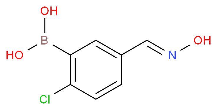 {2-chloro-5-[(1E)-(hydroxyimino)methyl]phenyl}boronic acid_分子结构_CAS_1272412-67-5