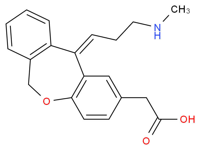 2-[(2Z)-2-[3-(methylamino)propylidene]-9-oxatricyclo[9.4.0.0<sup>3</sup>,<sup>8</sup>]pentadeca-1(11),3(8),4,6,12,14-hexaen-5-yl]acetic acid_分子结构_CAS_113835-92-0