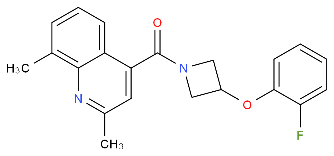 4-{[3-(2-fluorophenoxy)-1-azetidinyl]carbonyl}-2,8-dimethylquinoline_分子结构_CAS_)