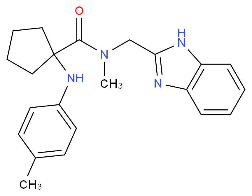 N-(1H-benzimidazol-2-ylmethyl)-N-methyl-1-[(4-methylphenyl)amino]cyclopentanecarboxamide_分子结构_CAS_)