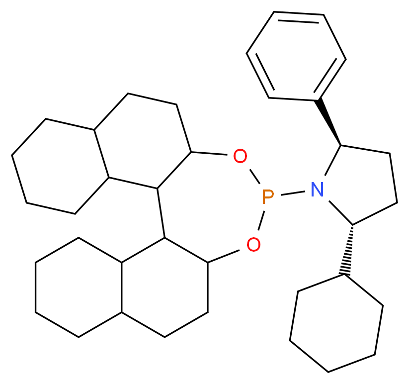 (2R,5R)-2-cyclohexyl-1-{12,14-dioxa-13-phosphapentacyclo[13.8.0.0<sup>2</sup>,<sup>1</sup><sup>1</sup>.0<sup>3</sup>,<sup>8</sup>.0<sup>1</sup><sup>8</sup>,<sup>2</sup><sup>3</sup>]tricosan-13-yl}-5-phenylpyrrolidine_分子结构_CAS_444667-33-8