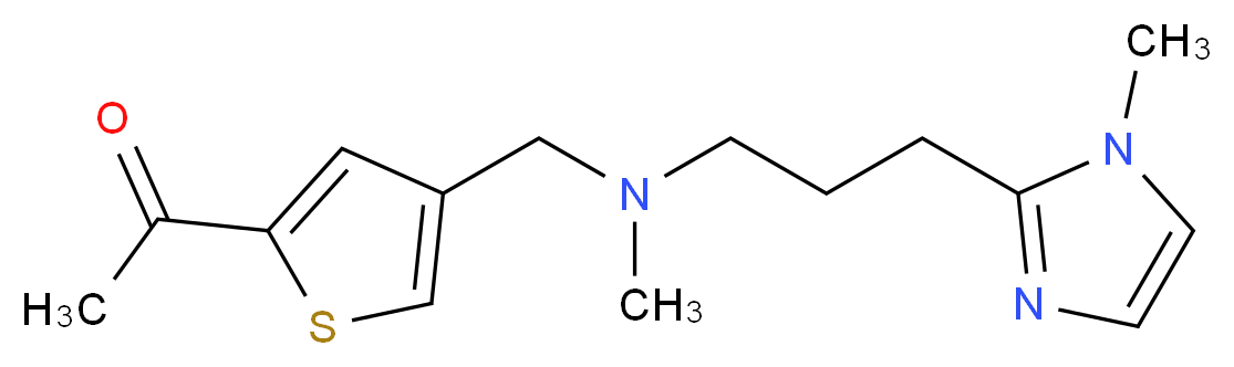 1-[4-({methyl[3-(1-methyl-1H-imidazol-2-yl)propyl]amino}methyl)-2-thienyl]ethanone_分子结构_CAS_)