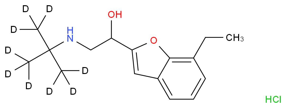 1-(7-ethyl-1-benzofuran-2-yl)-2-{[2-(<sup>2</sup>H<sub>3</sub>)methyl(<sup>2</sup>H<sub>6</sub>)propan-2-yl]amino}ethan-1-ol hydrochloride_分子结构_CAS_1173023-51-2