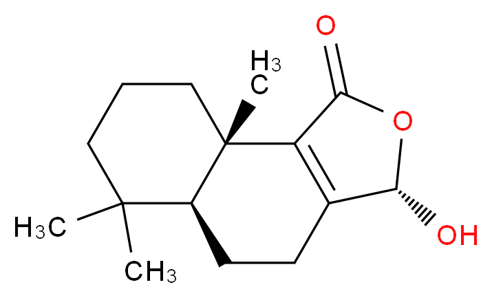 (3S,5aS,9aS)-3-hydroxy-6,6,9a-trimethyl-1H,3H,4H,5H,5aH,6H,7H,8H,9H,9aH-naphtho[1,2-c]furan-1-one_分子结构_CAS_218780-16-6