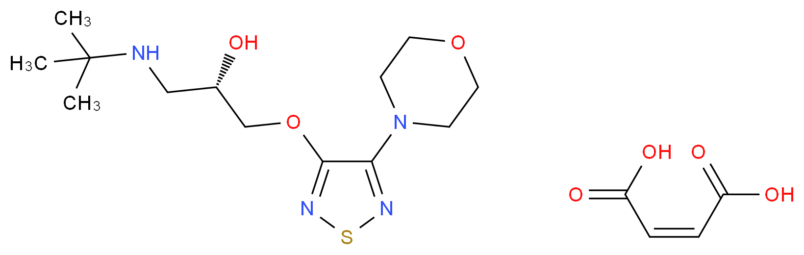 (2Z)-but-2-enedioic acid; tert-butyl[(2S)-2-hydroxy-3-{[4-(morpholin-4-yl)-1,2,5-thiadiazol-3-yl]oxy}propyl]amine_分子结构_CAS_26921-17-5