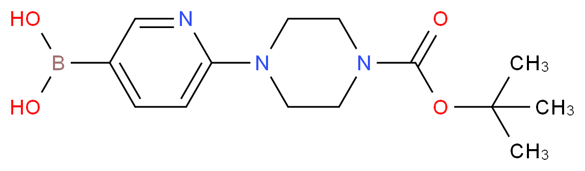 (6-{4-[(tert-butoxy)carbonyl]piperazin-1-yl}pyridin-3-yl)boronic acid_分子结构_CAS_919347-67-4