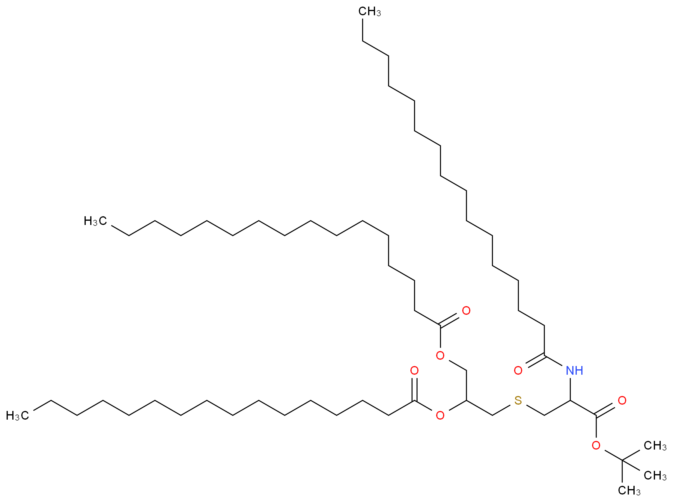 1-{[3-(tert-butoxy)-2-hexadecanamido-3-oxopropyl]sulfanyl}-3-(hexadecanoyloxy)propan-2-yl hexadecanoate_分子结构_CAS_87363-03-9