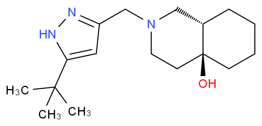 (4aS*,8aS*)-2-[(5-tert-butyl-1H-pyrazol-3-yl)methyl]octahydroisoquinolin-4a(2H)-ol_分子结构_CAS_)
