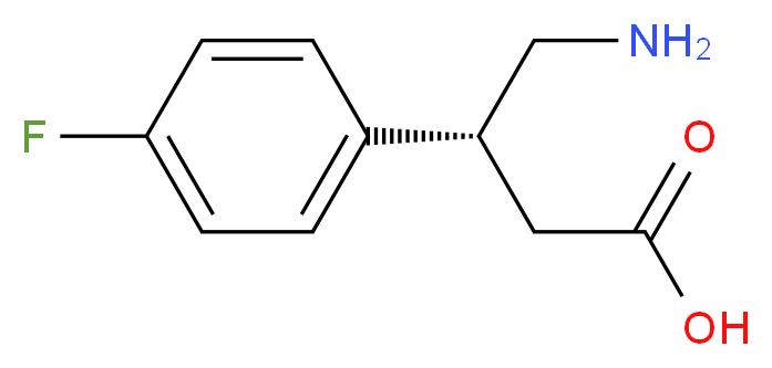 (3R)-4-amino-3-(4-fluorophenyl)butanoic acid_分子结构_CAS_741217-33-4