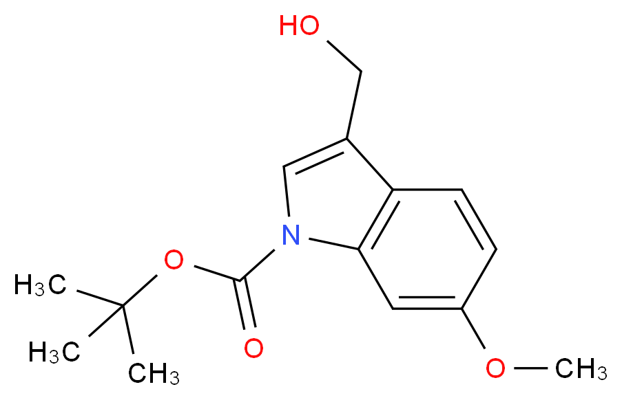 1-Boc-3-Hydroxymethyl-6-methoxyindole_分子结构_CAS_914349-08-9)