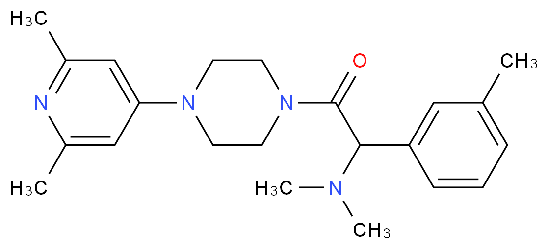 2-[4-(2,6-dimethyl-4-pyridinyl)-1-piperazinyl]-N,N-dimethyl-1-(3-methylphenyl)-2-oxoethanamine_分子结构_CAS_)
