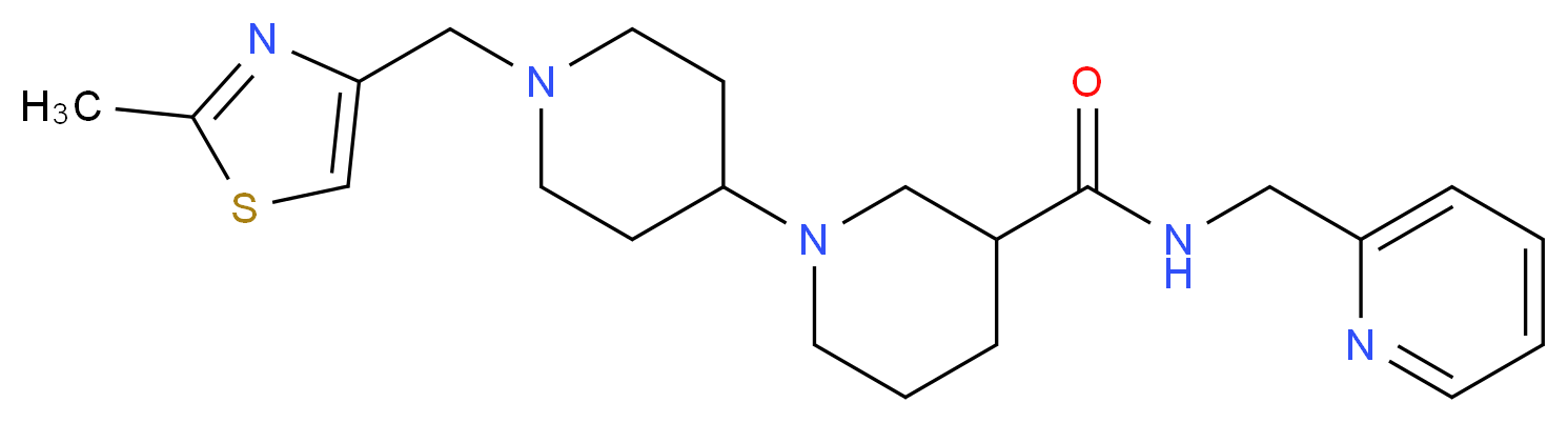 1'-[(2-methyl-1,3-thiazol-4-yl)methyl]-N-(pyridin-2-ylmethyl)-1,4'-bipiperidine-3-carboxamide_分子结构_CAS_)