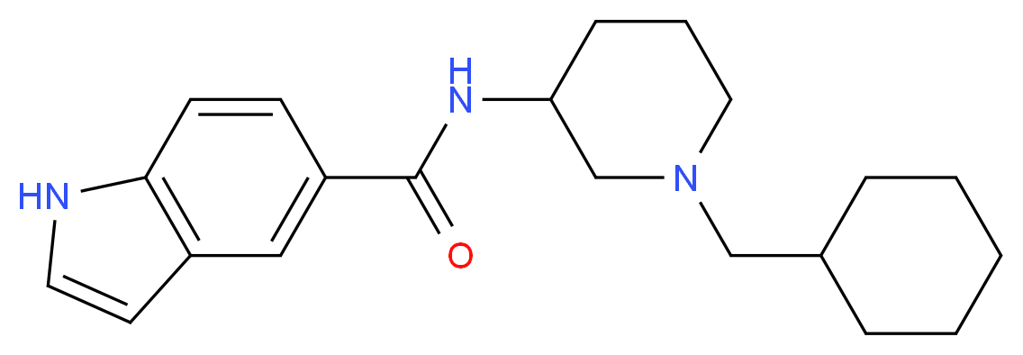 N-[1-(cyclohexylmethyl)-3-piperidinyl]-1H-indole-5-carboxamide_分子结构_CAS_)