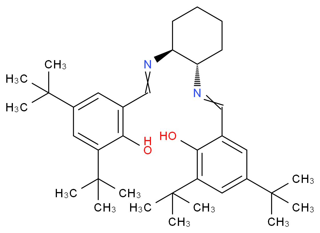 (S,S)-(+)-N,N′-双(3,5-二-叔丁基亚水杨基)-1,2-环己二胺_分子结构_CAS_135616-36-3)