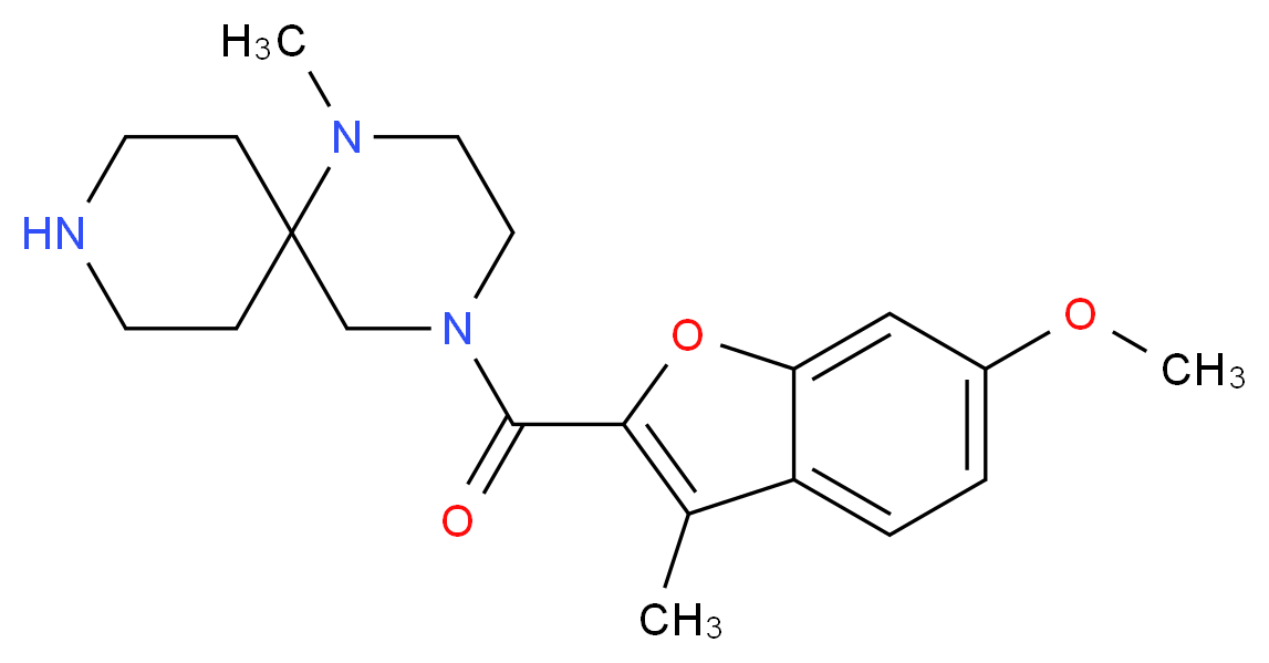 4-[(6-methoxy-3-methyl-1-benzofuran-2-yl)carbonyl]-1-methyl-1,4,9-triazaspiro[5.5]undecane_分子结构_CAS_)