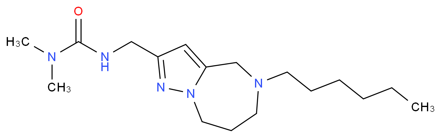 N'-[(5-hexyl-5,6,7,8-tetrahydro-4H-pyrazolo[1,5-a][1,4]diazepin-2-yl)methyl]-N,N-dimethylurea_分子结构_CAS_)