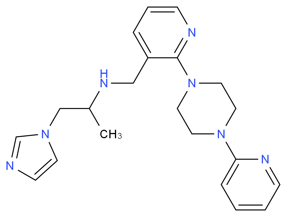1-(1H-imidazol-1-yl)-N-{[2-(4-pyridin-2-ylpiperazin-1-yl)pyridin-3-yl]methyl}propan-2-amine_分子结构_CAS_)