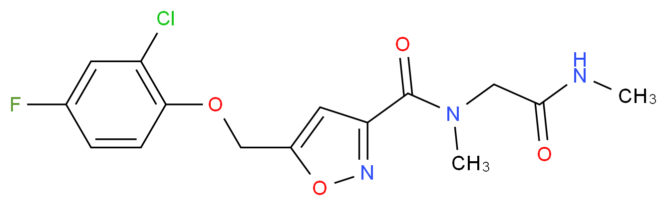 5-[(2-chloro-4-fluorophenoxy)methyl]-N-methyl-N-[2-(methylamino)-2-oxoethyl]isoxazole-3-carboxamide_分子结构_CAS_)