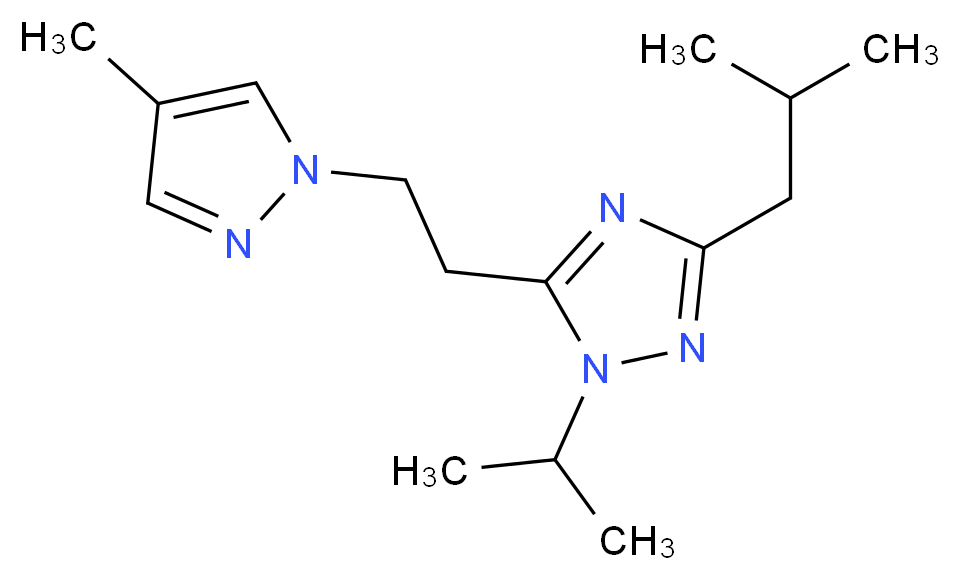 3-isobutyl-1-isopropyl-5-[2-(4-methyl-1H-pyrazol-1-yl)ethyl]-1H-1,2,4-triazole_分子结构_CAS_)