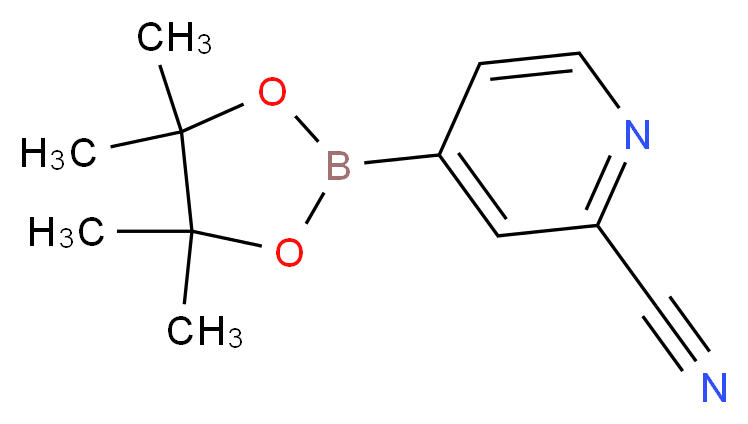 4-(tetramethyl-1,3,2-dioxaborolan-2-yl)pyridine-2-carbonitrile_分子结构_CAS_741709-62-6