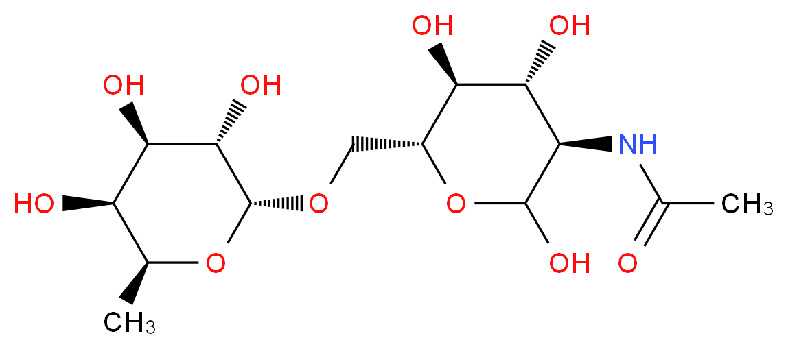 2-Acetamido-2-deoxy-6-O-(α-L-fucopyranosyl)-D-glucopyranose_分子结构_CAS_33639-80-4)