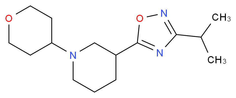 3-(3-isopropyl-1,2,4-oxadiazol-5-yl)-1-(tetrahydro-2H-pyran-4-yl)piperidine_分子结构_CAS_)