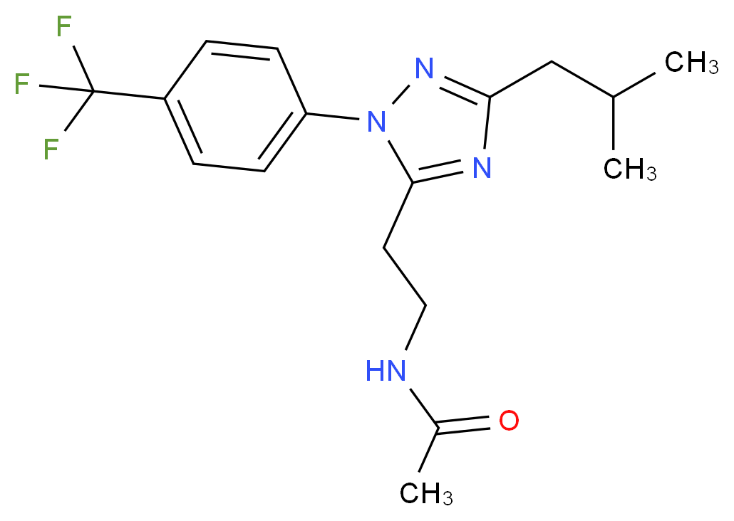 N-(2-{3-isobutyl-1-[4-(trifluoromethyl)phenyl]-1H-1,2,4-triazol-5-yl}ethyl)acetamide_分子结构_CAS_)