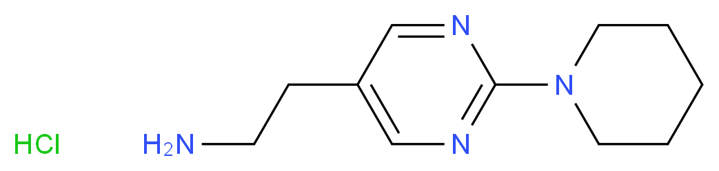 2-[2-(piperidin-1-yl)pyrimidin-5-yl]ethan-1-amine hydrochloride_分子结构_CAS_1196154-69-4