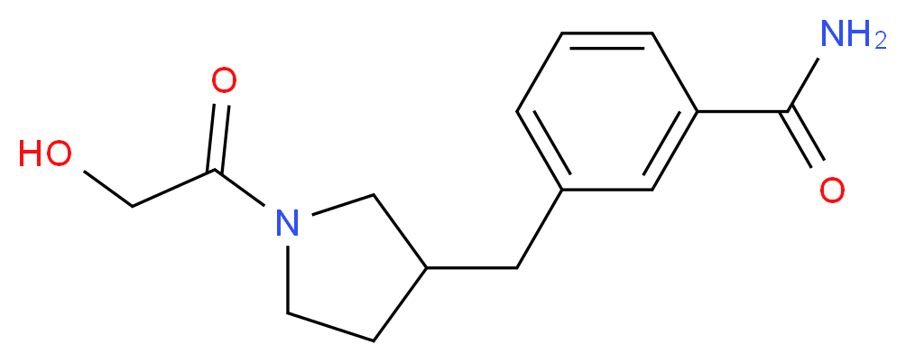 3-[(1-glycoloylpyrrolidin-3-yl)methyl]benzamide_分子结构_CAS_)