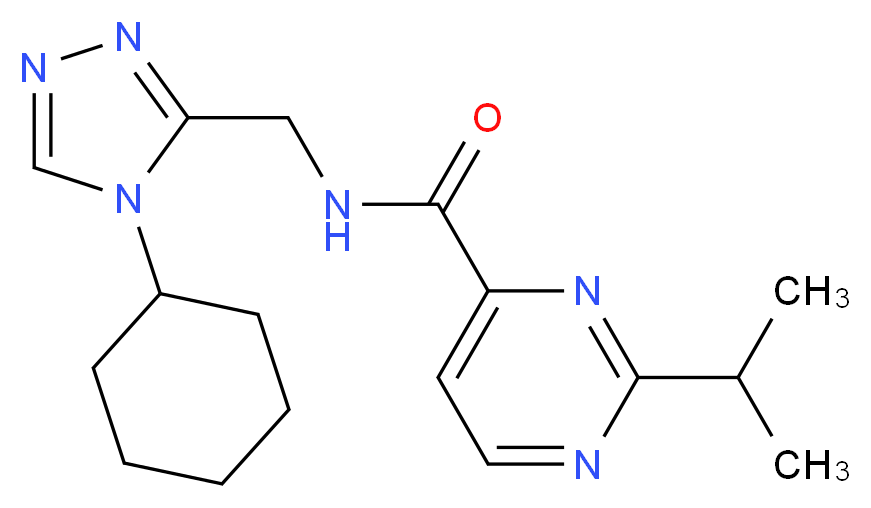 N-[(4-cyclohexyl-4H-1,2,4-triazol-3-yl)methyl]-2-isopropylpyrimidine-4-carboxamide_分子结构_CAS_)