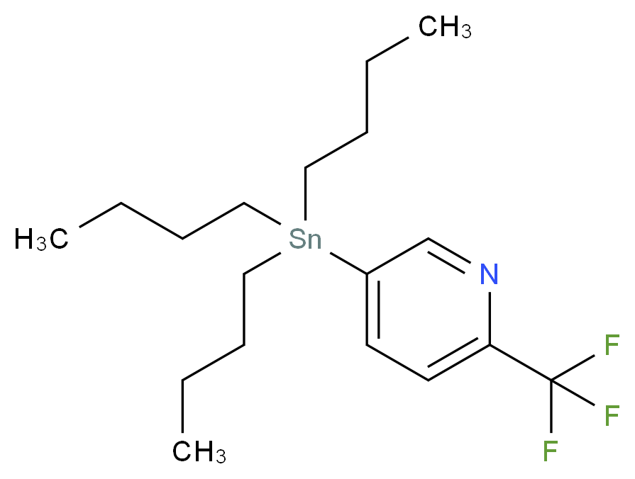 5-(tributylstannyl)-2-(trifluoromethyl)pyridine_分子结构_CAS_1204580-76-6