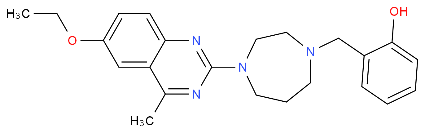 2-{[4-(6-ethoxy-4-methyl-2-quinazolinyl)-1,4-diazepan-1-yl]methyl}phenol_分子结构_CAS_)