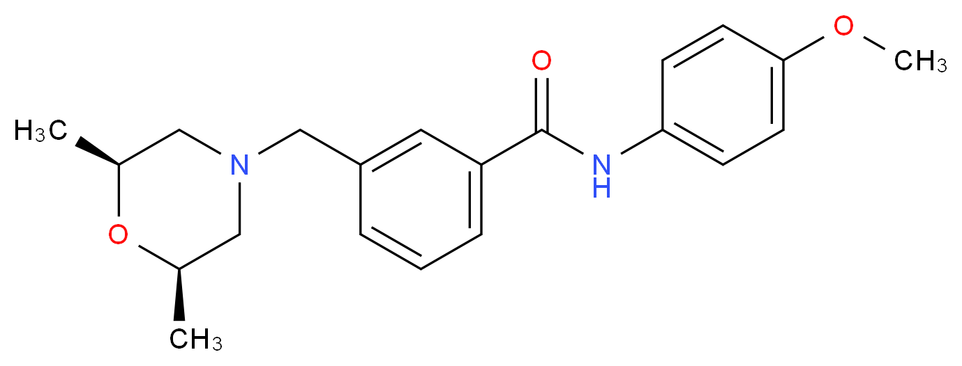 3-{[(2R*,6S*)-2,6-dimethylmorpholin-4-yl]methyl}-N-(4-methoxyphenyl)benzamide_分子结构_CAS_)