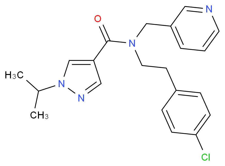 N-[2-(4-chlorophenyl)ethyl]-1-isopropyl-N-(3-pyridinylmethyl)-1H-pyrazole-4-carboxamide_分子结构_CAS_)