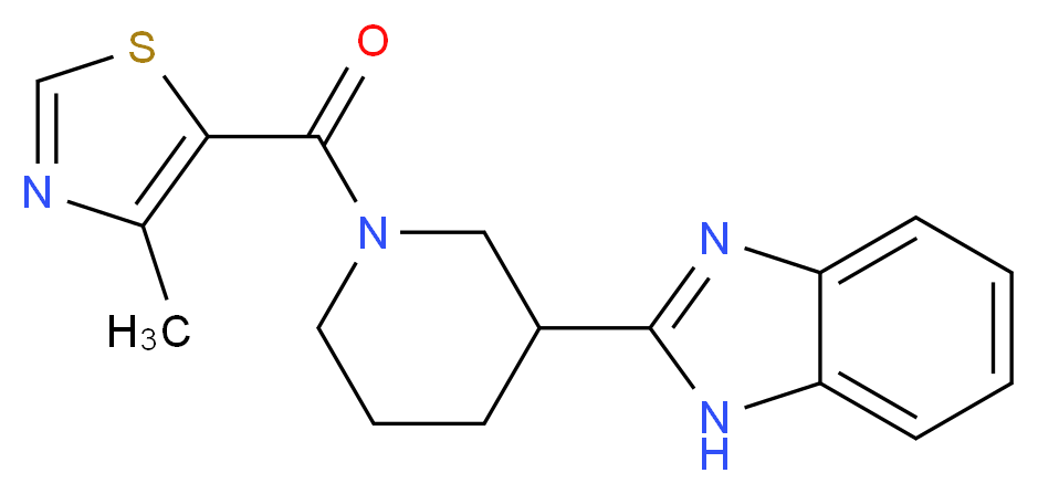 2-{1-[(4-methyl-1,3-thiazol-5-yl)carbonyl]-3-piperidinyl}-1H-benzimidazole_分子结构_CAS_)