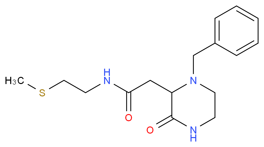 2-(1-benzyl-3-oxo-2-piperazinyl)-N-[2-(methylthio)ethyl]acetamide_分子结构_CAS_)