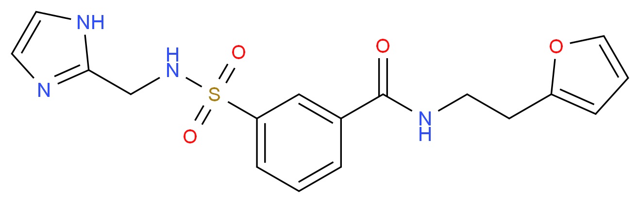 N-[2-(2-furyl)ethyl]-3-{[(1H-imidazol-2-ylmethyl)amino]sulfonyl}benzamide_分子结构_CAS_)