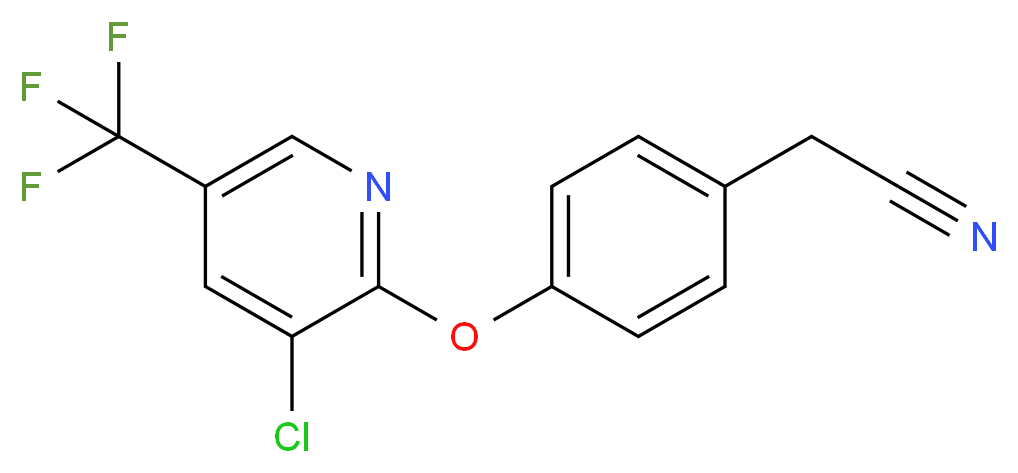 4-[3-Chloro-5-(trifluoromethyl)pyridin-2-yloxy]phenylacetonitrile 97%_分子结构_CAS_)