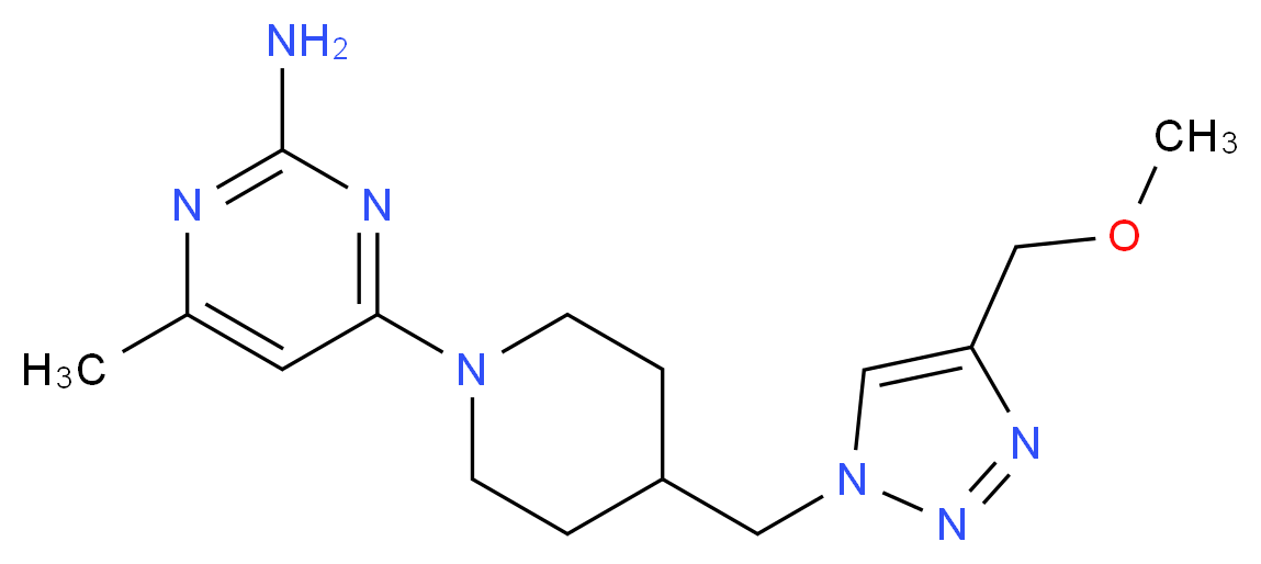 4-(4-{[4-(methoxymethyl)-1H-1,2,3-triazol-1-yl]methyl}-1-piperidinyl)-6-methyl-2-pyrimidinamine_分子结构_CAS_)