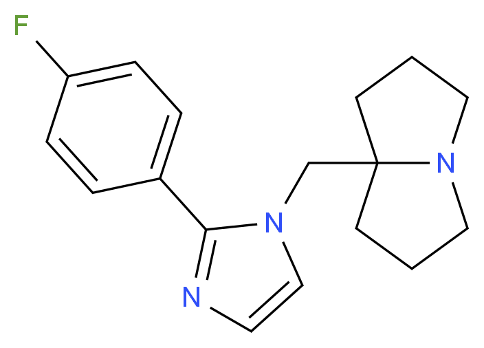 7a-{[2-(4-fluorophenyl)-1H-imidazol-1-yl]methyl}hexahydro-1H-pyrrolizine_分子结构_CAS_)