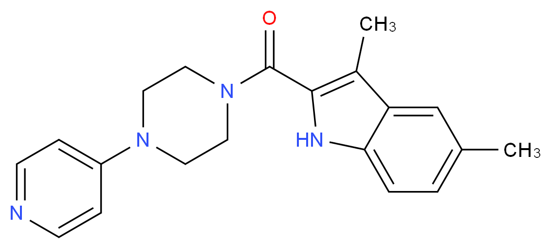 3,5-dimethyl-2-{[4-(4-pyridinyl)-1-piperazinyl]carbonyl}-1H-indole_分子结构_CAS_)