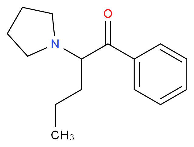 1-phenyl-2-(pyrrolidin-1-yl)pentan-1-one_分子结构_CAS_14530-33-7