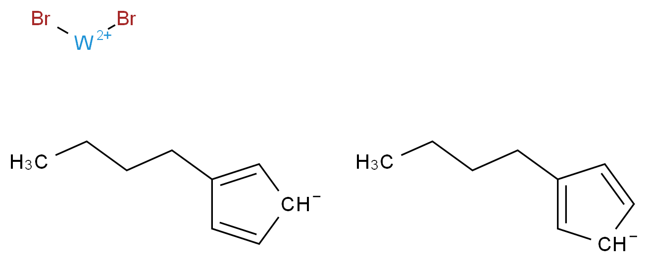 bis(3-butylcyclopenta-2,4-dien-1-ide); dibromotungstenbis(ylium)_分子结构_CAS_90023-17-9