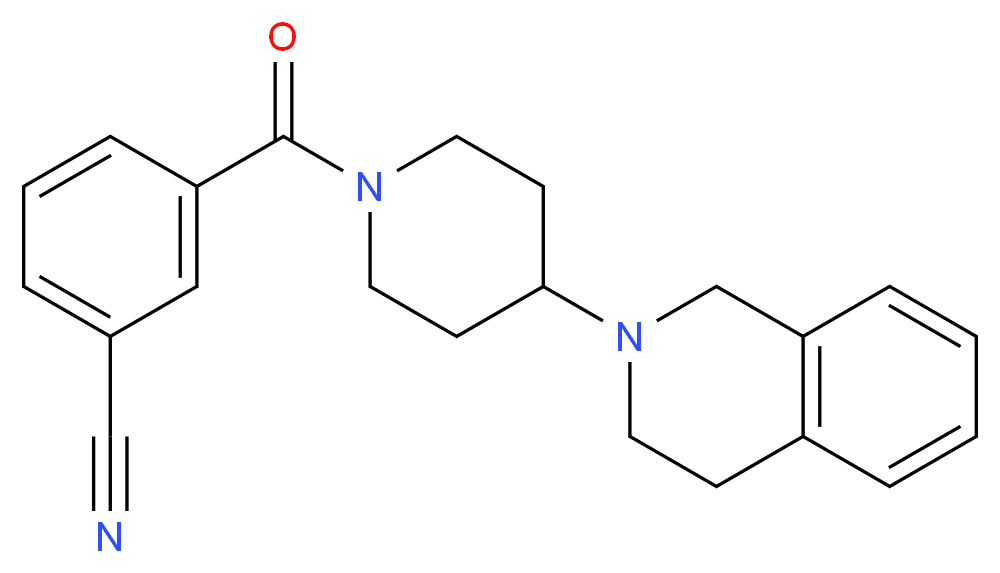3-{[4-(3,4-dihydro-2(1H)-isoquinolinyl)-1-piperidinyl]carbonyl}benzonitrile_分子结构_CAS_)