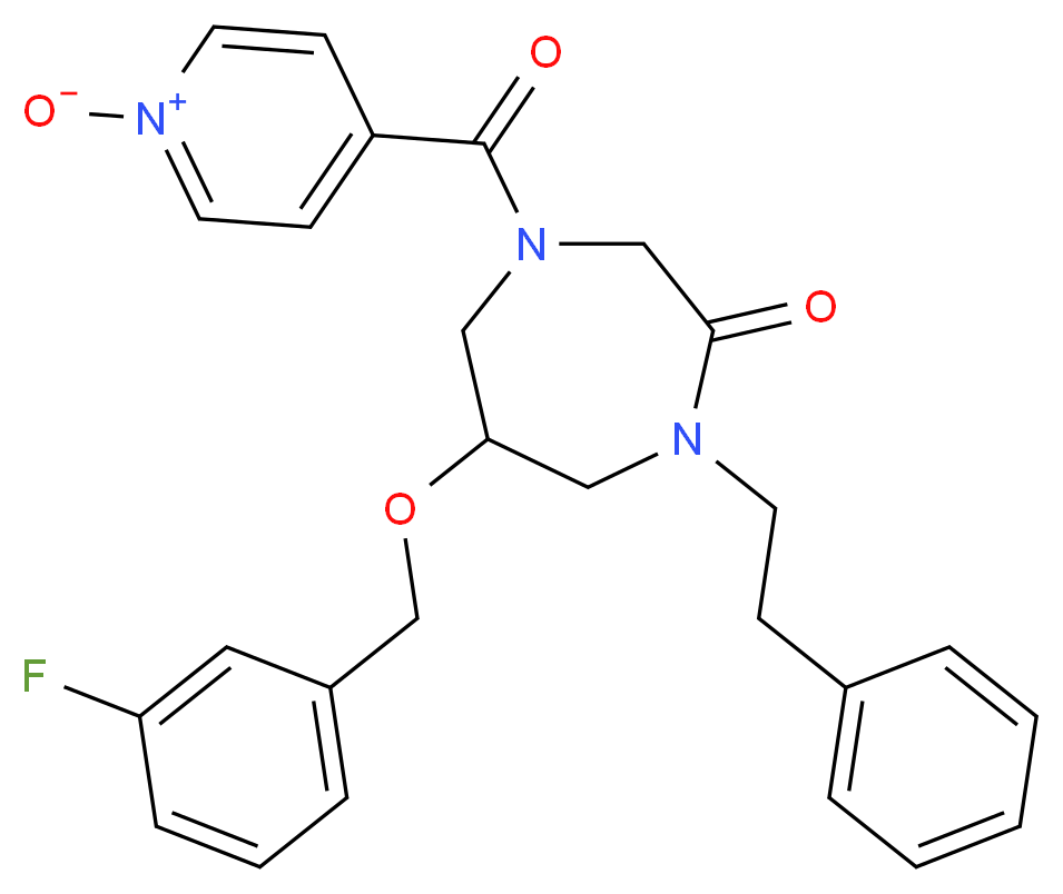 6-[(3-fluorobenzyl)oxy]-4-(1-oxidoisonicotinoyl)-1-(2-phenylethyl)-1,4-diazepan-2-one_分子结构_CAS_)