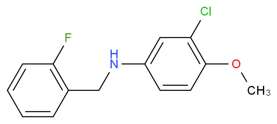 3-chloro-N-[(2-fluorophenyl)methyl]-4-methoxyaniline_分子结构_CAS_940362-92-5