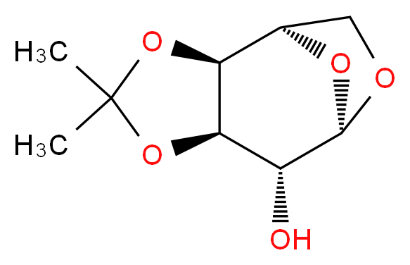 (1R,2S,6R,7R,8R)-4,4-dimethyl-3,5,9,11-tetraoxatricyclo[6.2.1.0^{2,6}]undecan-7-ol_分子结构_CAS_52579-97-2