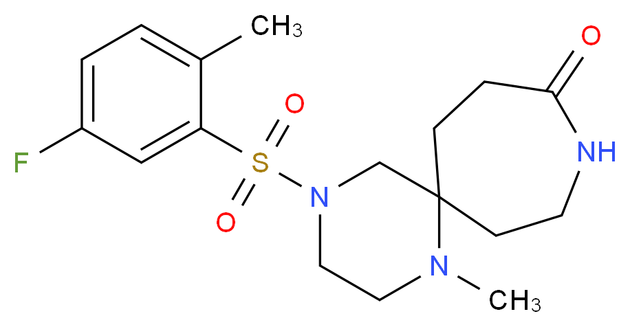 4-[(5-fluoro-2-methylphenyl)sulfonyl]-1-methyl-1,4,9-triazaspiro[5.6]dodecan-10-one_分子结构_CAS_)