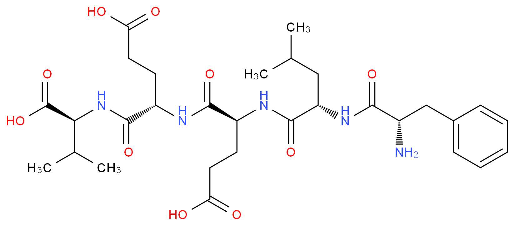 (4S)-4-[(2S)-2-[(2S)-2-[(2S)-2-amino-3-phenylpropanamido]-4-methylpentanamido]-4-carboxybutanamido]-4-{[(1S)-1-carboxy-2-methylpropyl]carbamoyl}butanoic acid_分子结构_CAS_104180-33-8